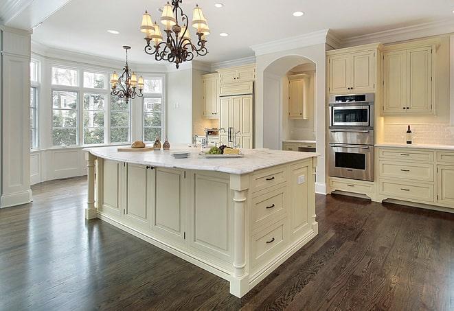 shiny laminate flooring in modern kitchen in Mauldin SC